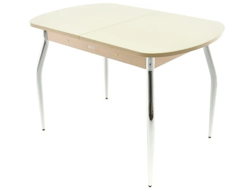 Стол «Ривьера» 120x80 стекло молочный, опоры хром