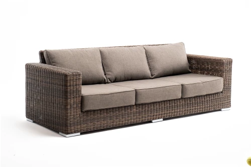 "Боно" диван из искусственного ротанга трехместный, цвет коричневый