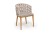 "Диего" стул плетеный из роупа, основание дуб каркас из стали белый муар, роуп бежевый круглый, ткань бежевая 052