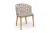 "Диего" стул плетеный из роупа, основание дуб каркас из стали белый муар, роуп бежевый круглый, ткань бежевая 052