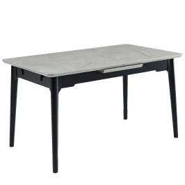 DT309 Стол раскладной Cardo grey, 140-180/80*76, керамич. столешница, основ. дерево черный
