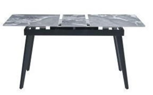 DT301 Стол обеденный расклад. Italy grey 140-180*80*76, керамич. столешница, основание металл черны