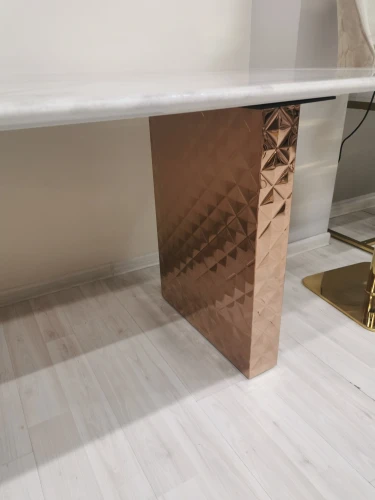 Стол обеденный Ардео F-1560, 200x100x76 см, белый мрамор