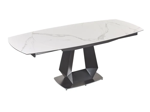 Стол обеденный раскладной Даймонд MC22128DT, 137(205)х90х77 см, белый мрамор