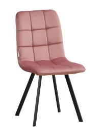 C919/DC809 Стул мягкий, ПЫЛЬНО-РОЗОВЫЙ#h44 велюр, каркас металл черный КВАДРАТ