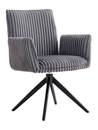 DC24023B Стул мягкий поворотный 360*с подлокот, СЕРЫЙ, каркас металл черный КВАДРАТ DC24023B Стул мягкий поворотный 360*с подлокот, СЕРЫЙ, каркас металл черный КВАДРАТ