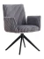 DC24023B Стул мягкий поворотный 360*с подлокот, СЕРЫЙ, каркас металл черный КВАДРАТ