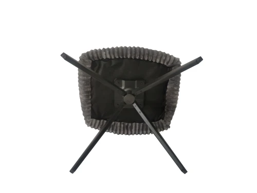 DC24023B Стул мягкий поворотный 360*с подлокот, СЕРЫЙ, каркас металл черный КВАДРАТ