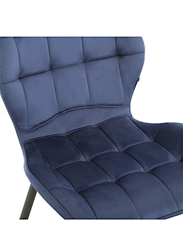 DC829 Стул мягкий, ТЕМНО-СИНИЙ#G62-58 велюр, каркас металл черный КРУГЛЫЙ