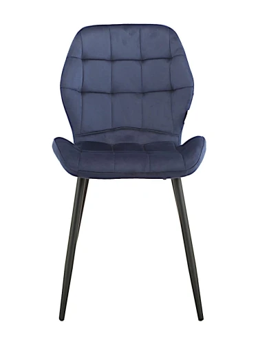 DC829 Стул мягкий, ТЕМНО-СИНИЙ#G62-58 велюр, каркас металл черный КРУГЛЫЙ