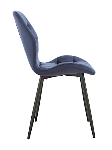 DC829 Стул мягкий, ТЕМНО-СИНИЙ#G62-58 велюр, каркас металл черный КРУГЛЫЙ