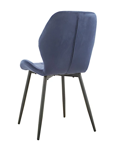 DC829 Стул мягкий, ТЕМНО-СИНИЙ#G62-58 велюр, каркас металл черный КРУГЛЫЙ