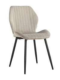 DC825 Стул мягкий, СЕРЫЙ#G62-38 велюр, каркас металл черный КРУГЛЫЙ