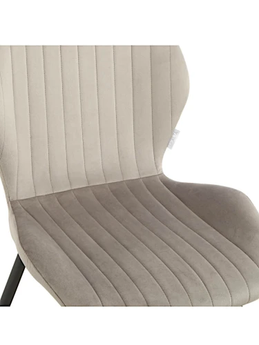 DC825 Стул мягкий, СЕРЫЙ#G62-38 велюр, каркас металл черный КРУГЛЫЙ