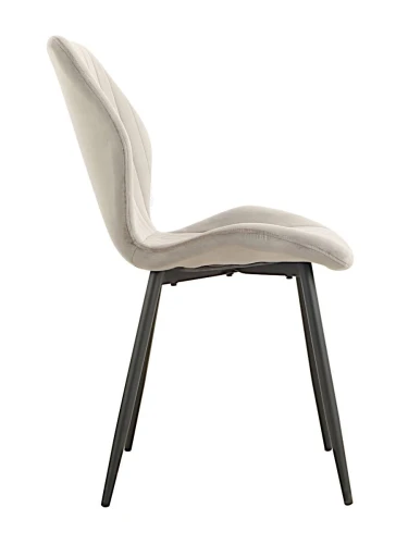 DC825 Стул мягкий, СЕРЫЙ#G62-38 велюр, каркас металл черный КРУГЛЫЙ