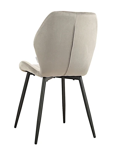 DC825 Стул мягкий, СЕРЫЙ#G62-38 велюр, каркас металл черный КРУГЛЫЙ