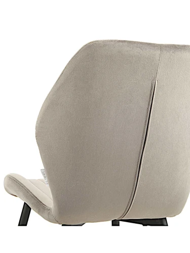 DC825 Стул мягкий, СЕРЫЙ#G62-38 велюр, каркас металл черный КРУГЛЫЙ