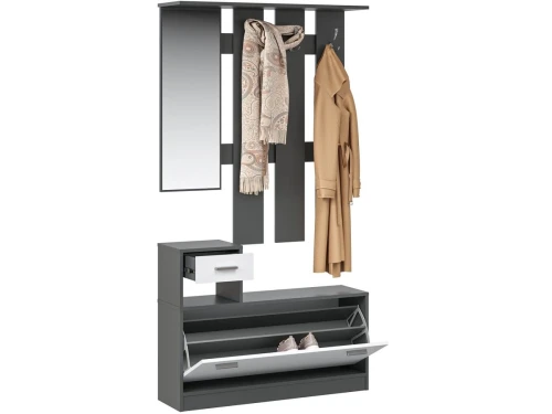 Прихожая «Интер», Антрацит/белый