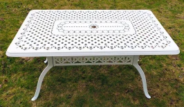 Стол из литого алюминия ВУЛКАН «VOLCANO» 90х175  -  White