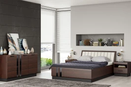 Кровать с основанием Магнолия 1,6м, Дерево, Орех