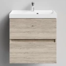 Тумба Бест 60 подвесной, Дубослив ореховый светлый ПВХ 3445 Vodok с раковиной в комплекте Тумба Бест 60 подвесной, Дубослив ореховый светлый ПВХ 3445 Vodok с раковиной в комплекте