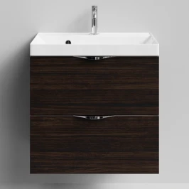 Тумба Марко 60 подвесной, ручки Хром, Палисандр ПВХ 43101 Vodok с раковиной в комплекте
