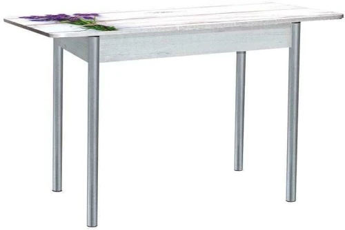 Нью йорк фотопечать стол обеденный раздвижной / букет/бетон белый/металлик