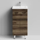 Тумба Смайл 40 напольный, Дуб крымский коричневый ПВХ 131005-9005 Vodok с раковиной в комплекте