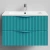 Тумба Эйфория 80 F6, пример RAL 5021 Водная синь, матовая, 2 ящика, подвесной Vodok с раковиной в комплекте