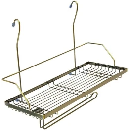 Полка одноярусная с держателем под полотенца Античная бронза