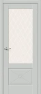 Межкомнатная дверь эмалит BRAVO Прима-13.Ф2.0.0 Grey Matt White Сrystal