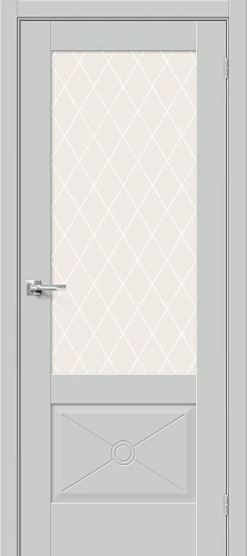 Межкомнатная дверь эмалит BRAVO Прима-13.Ф2.0.0 Grey Matt White Сrystal