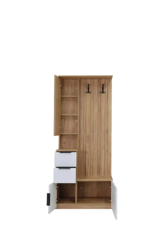 Прихожая Стефани 1, Дуб Крафт Золотой / Софт Белый