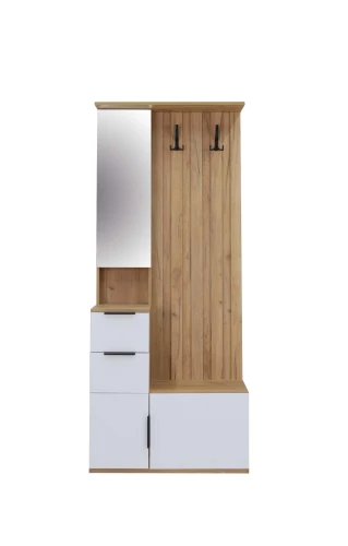 Прихожая Стефани 1, Дуб Крафт Золотой / Софт Белый