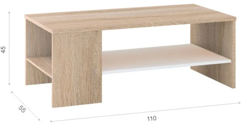 Стол «Стелс» 110, Дуб сонома/белый