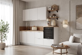 Готовая кухня КГ 2400 ПВХ, Белый софт матовый Арника РМ