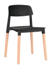 GH106/DC456 Стул пластиковый, ЧЕРНЫЙ, каркас бук