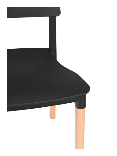 GH106/DC456 Стул пластиковый, ЧЕРНЫЙ, каркас бук