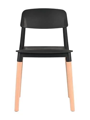 GH106/DC456 Стул пластиковый, ЧЕРНЫЙ, каркас бук