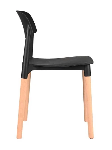 GH106/DC456 Стул пластиковый, ЧЕРНЫЙ, каркас бук