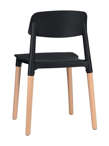 GH106/DC456 Стул пластиковый, ЧЕРНЫЙ, каркас бук