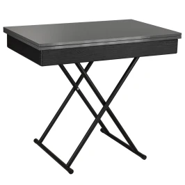 Стол-трансформер Лерон графит темный/черный