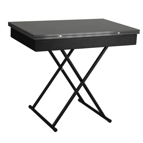 Стол-трансформер Лерон графит темный/черный