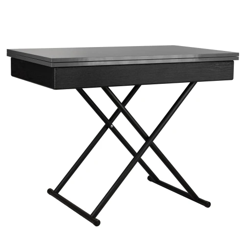 Стол-трансформер Лерон графит темный/черный