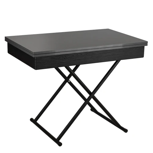 Стол-трансформер Лерон графит темный/черный