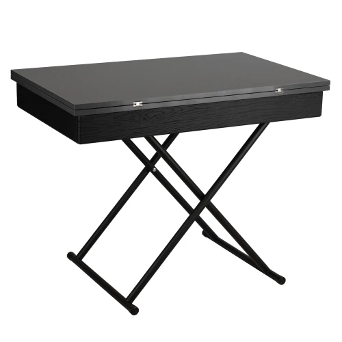 Стол-трансформер Лерон графит темный/черный