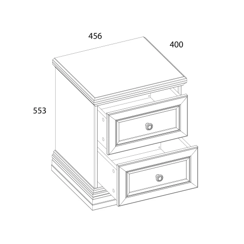 VALENCIA, Тумба прикроватная 2S. Цвет СЕРЫЙ