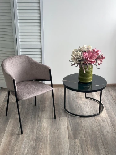 Стул ДИЛЛ, цвет RAIN 11 капучино, велюр / черный каркас М-City