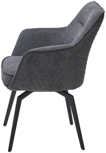 Стул RENLY 180 град. поворот. Brego-16 Темно-серый, ткань / Черный, ®DISAUR