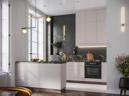 Модульная кухня Сиэль 2150 Атласный серый МДФ Модульная кухня Сиэль 2150 Атласный серый МДФ